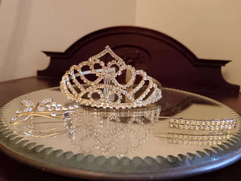 Diamante Tiara, Brooch & Hair Clip