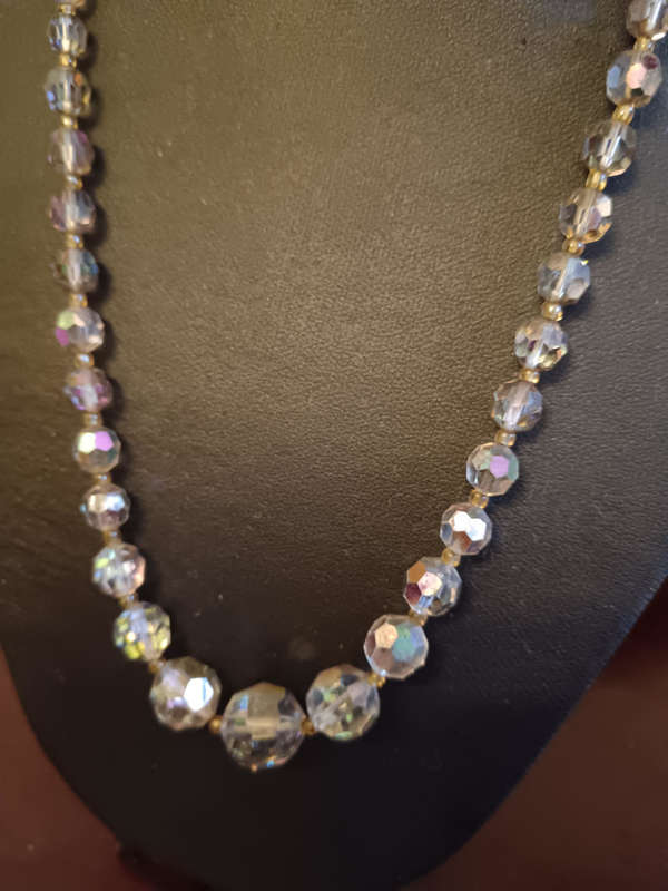 Vintage Grey Crystal Necklace