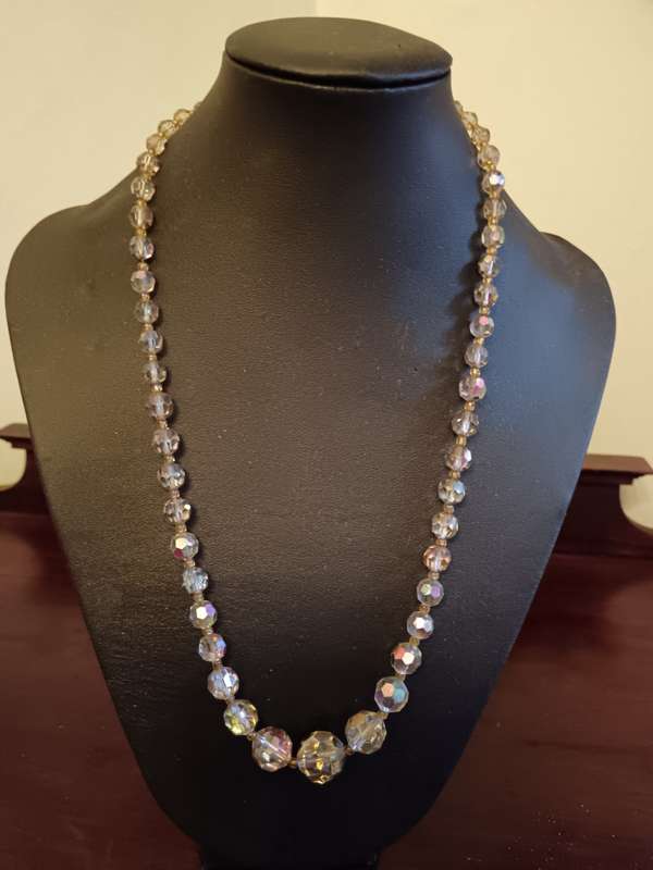 Vintage Grey Crystal Necklace