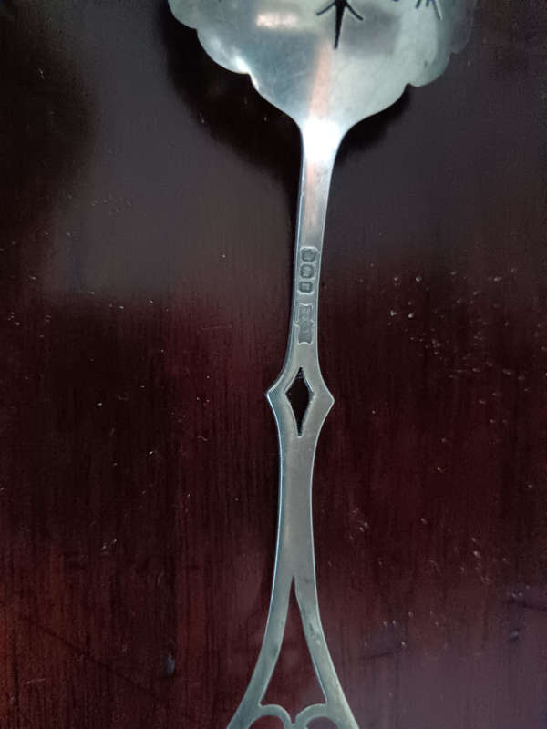 Sheffield Silver Sugar Spoon & Sugar Tongs
