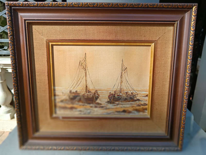 Framed Painting of Fishing Trawler by SA Artist Ann Donaldson