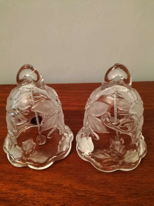 Beautiful Pair of Walterglas Christmas Bells Made in Germany