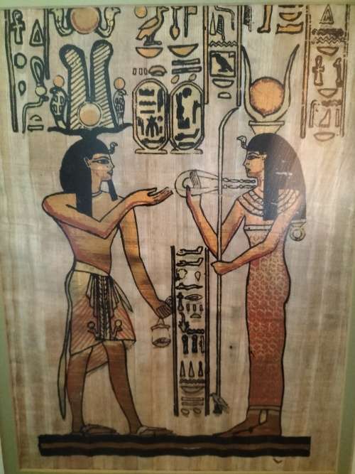 Framed Egyptian Art on Rice Paper