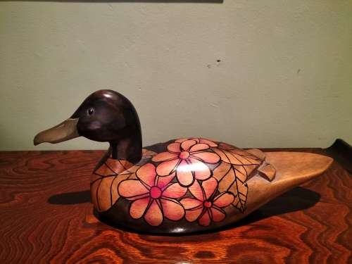 Vintage Wooden  Hand Painted Decoy Duck