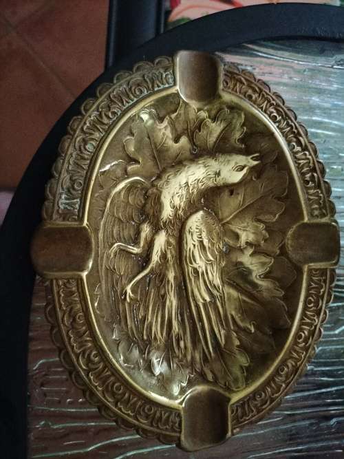 Bronze Repousse Pheasant Ashtray