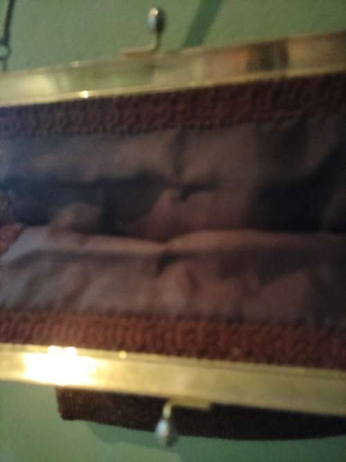 Vintage Brown Copper Colour Beaded Evening Bag