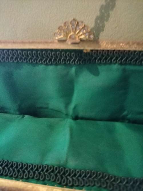 Vintage Emerald Green Beaded Evening Bag
