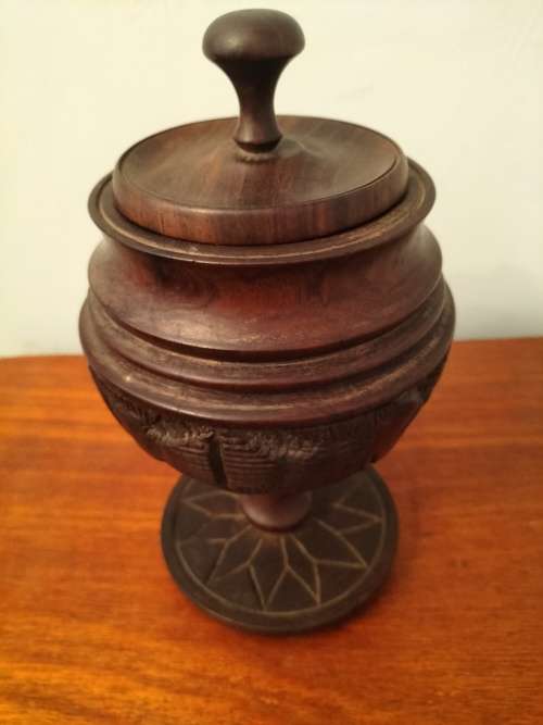 Carved Wooden Tobacco Jar