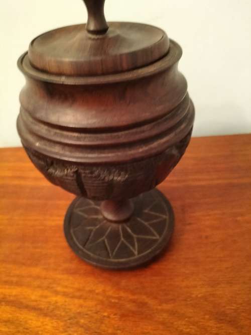 Carved Wooden Tobacco Jar