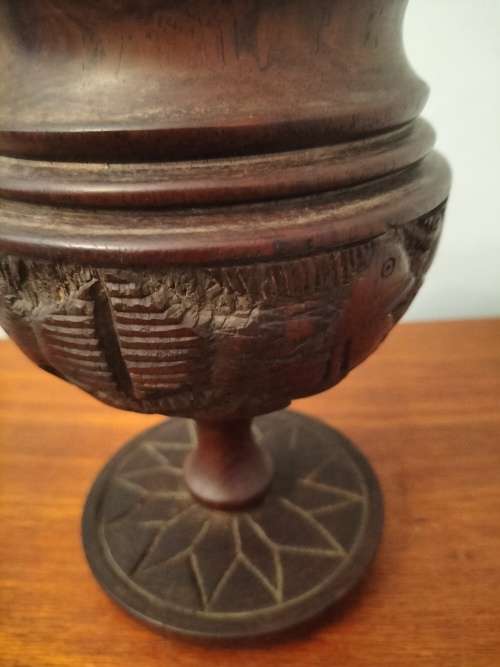 Carved Wooden Tobacco Jar