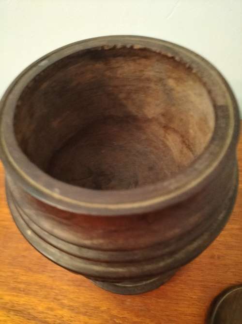 Carved Wooden Tobacco Jar