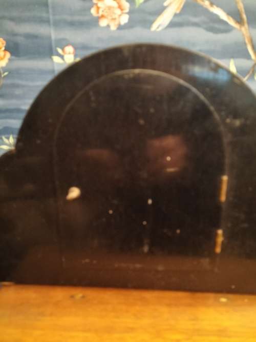 Art Deco Style Wooden Mantle.  Clock