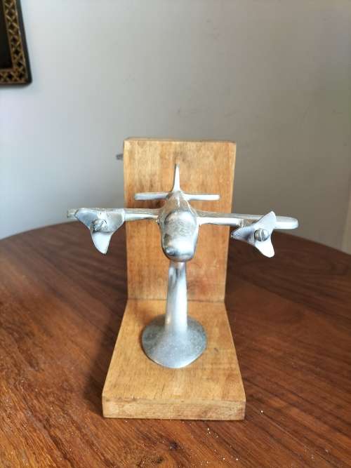 Set of Pewter Airplane Bookends