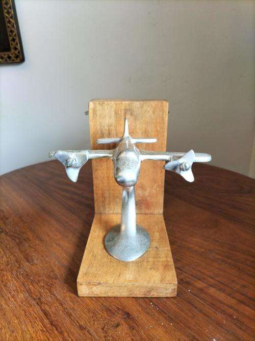 Set of Pewter Airplane Bookends