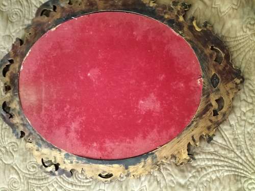 Ornate Gold Tone Oval Mirror