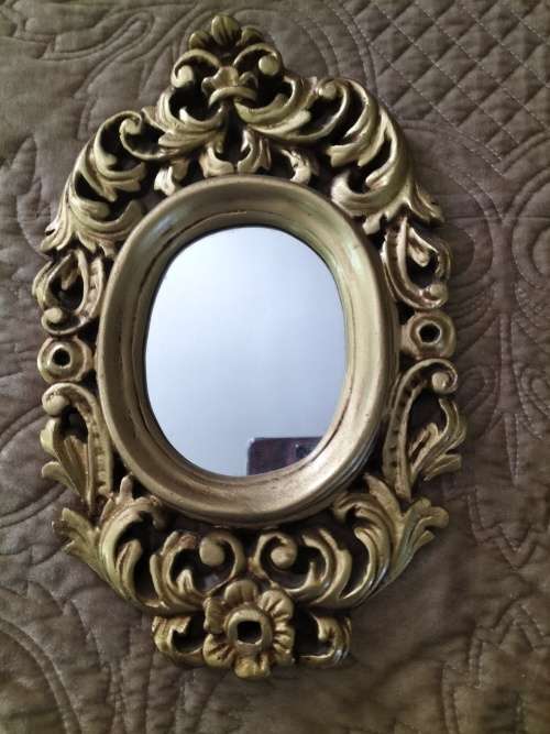 Ornate Small Gold Mirror