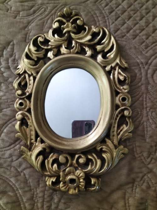 Ornate Small Gold Mirror