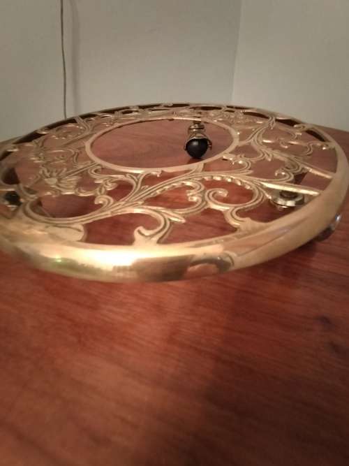 Vintage Brass Rolling Plant Stand  with Brass Castors