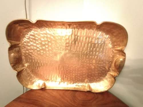 Large Brass Beaten Tray oblong Shape
