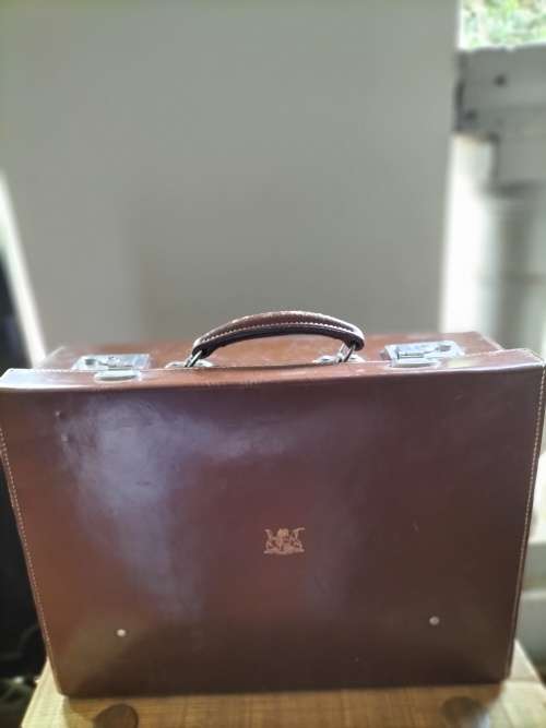 Leather Briefcase with Old SA Coat of Arms