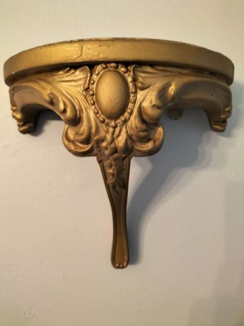 Gold Tone Wooden Corbel/ Shelf