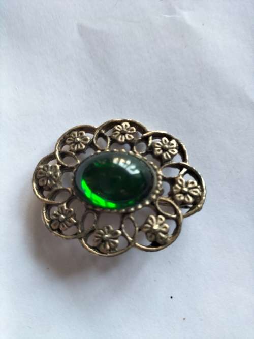 Green Stone Brooch