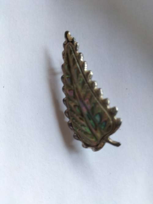 Sterling Silver Abalone Leaf Brooch