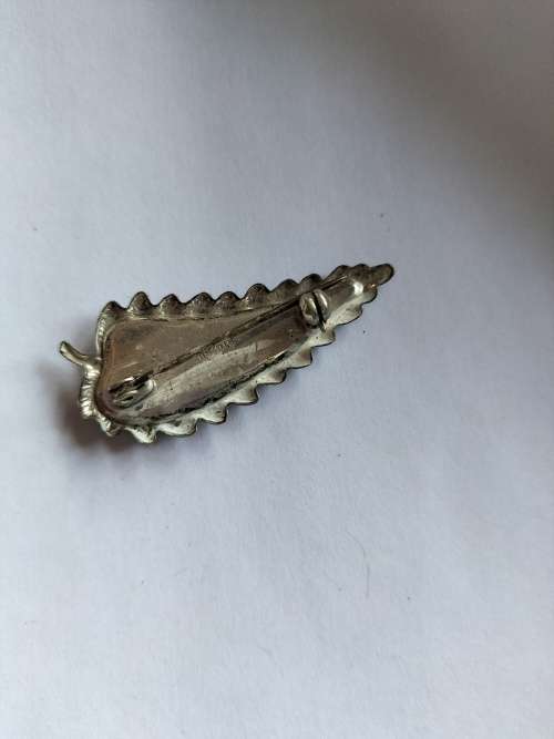 Sterling Silver Abalone Leaf Brooch