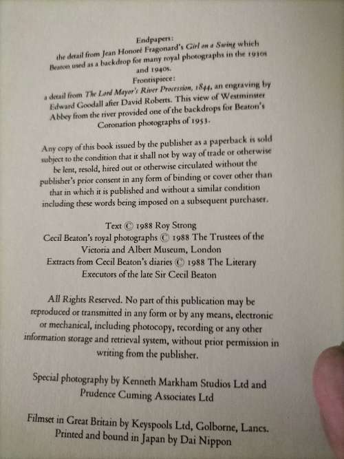 Cecil Beating Book The Royal Portraits Roy Strong