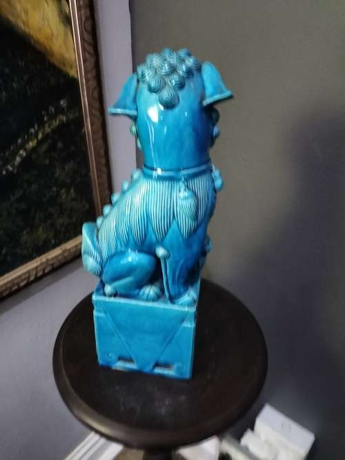 Large Vintage Turquoise Foo Dog