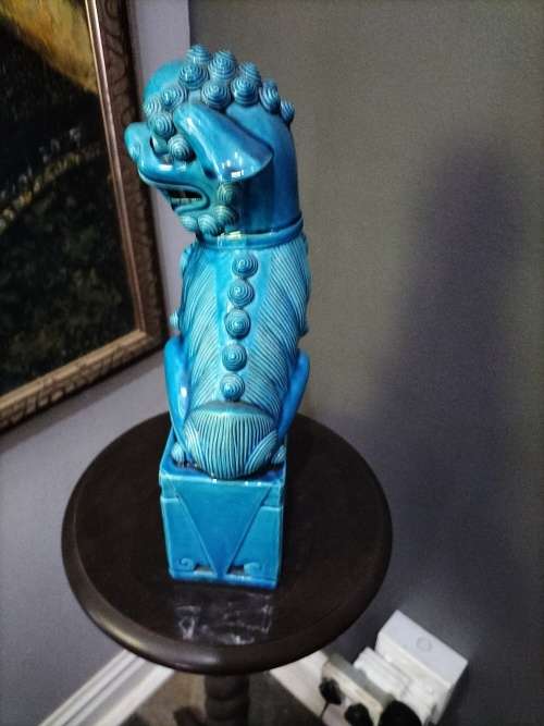 Large Vintage Turquoise Foo Dog