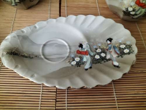 Japanese Kutani Teaset with Sandwich Saucers 11pieces