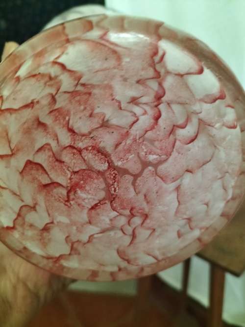 Pink & White Swirl Design Art Glass Vase