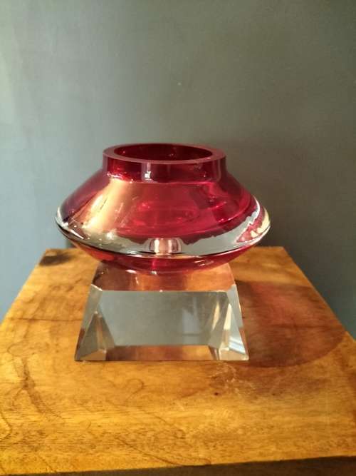 Krosno Red Vase made in Poland