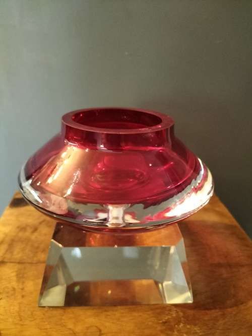 Krosno Red Vase made in Poland