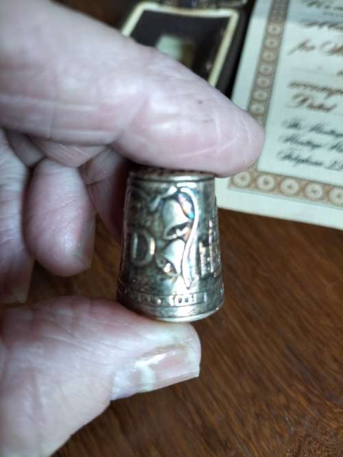 Sterling silver Thimble Commemorating The Royal Wedding of Charles and Diana