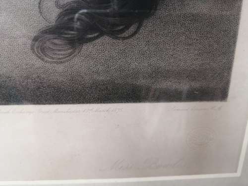 Mezzotint lithograph Miss Bowls