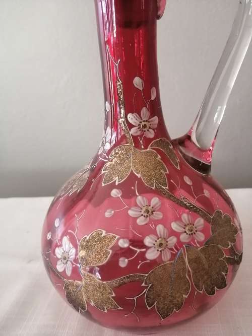 VTG Moser Cranberry Claret Jug with Stopper