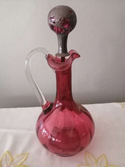 VTG Moser Cranberry Claret Jug with Stopper