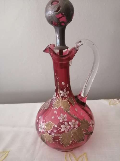 VTG Moser Cranberry Claret Jug with Stopper