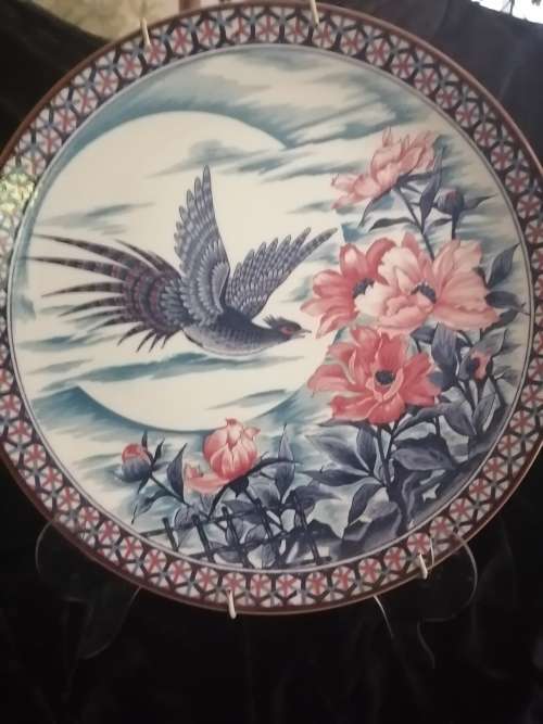 Large Imari Charger decorated with Peasant Bird & Blossoms
