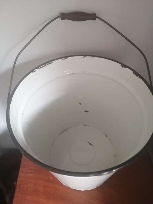 Large Vintage Enamel Bucket