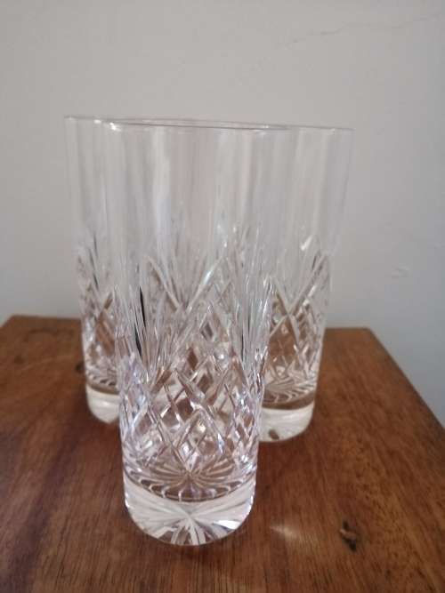 Set of 3 Crystal Tall Glasses