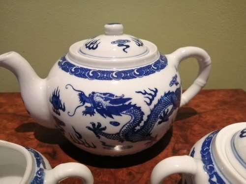 Blue and White Chinese Dragon teaset