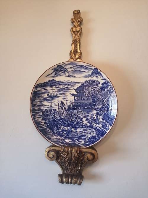 Pair of Hollywood Regency Plate Wall Hangers