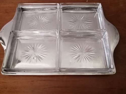 Harrods silver plate Entrée Dish with Cut Glass Inserts