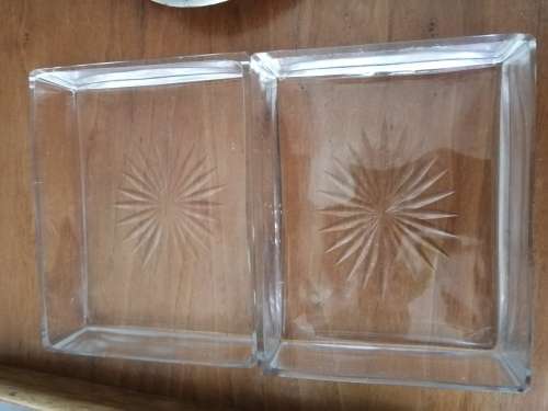 Harrods silver plate Entrée Dish with Cut Glass Inserts