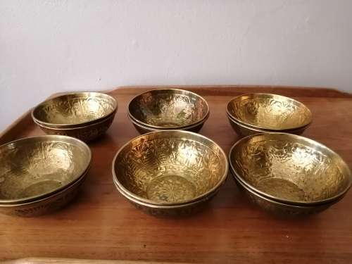 Set of 12 X Brass Bowls