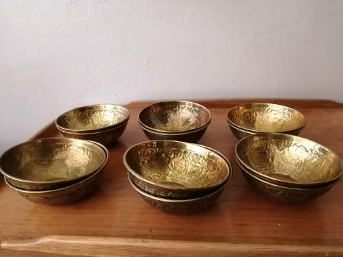 Set of 12 X Brass Bowls