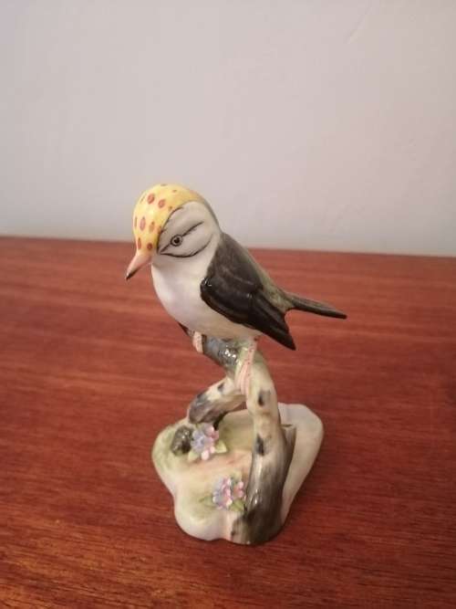 Adderly Fire Crest Bird Figurine with Silver Tone Crown